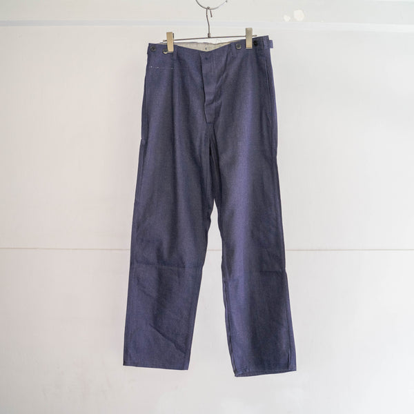 1970s Germany navy denim work pants -with cinch back- ‘dead stock’