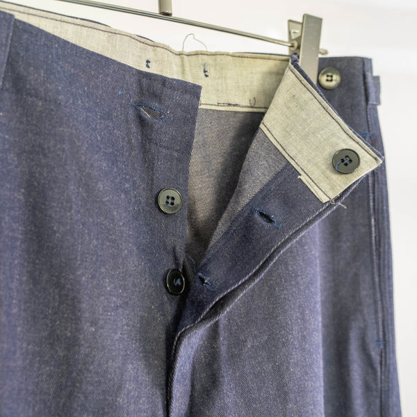 1970s Germany navy denim work pants -with cinch back- ‘dead stock’