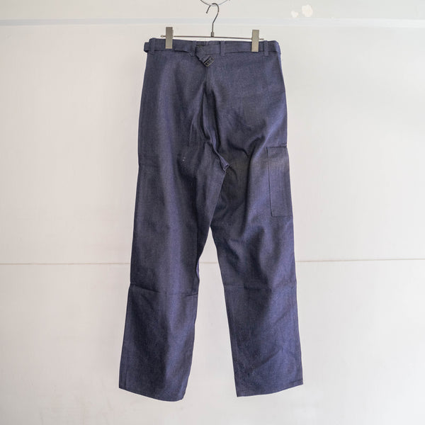 1970s Germany navy denim work pants -with cinch back- ‘dead stock’