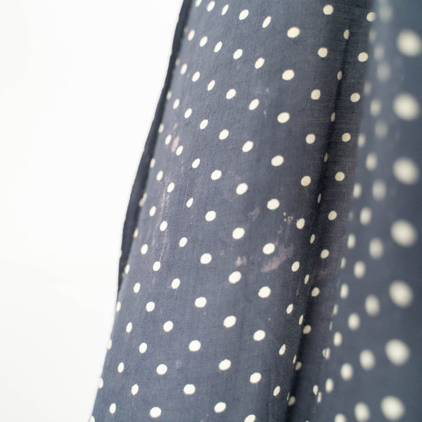 1980s navy base polka dot check all rayon shirt -good dirt-