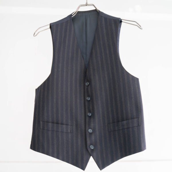 1960-70s Japan vintage dark navy base stripe vest