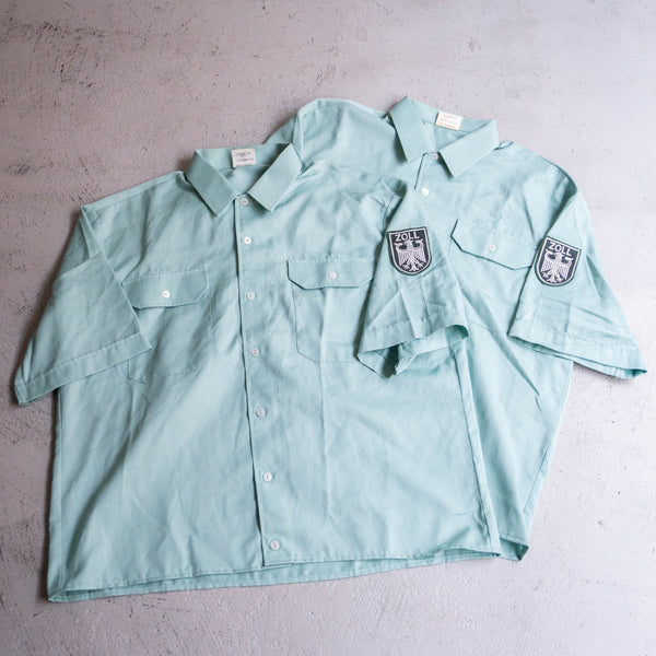 around 1990s Germany customs work short sleeve shirt 'dead stock’ -remake-