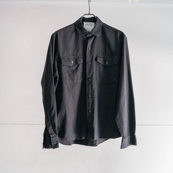 2000s British military working dress shirt 'without epaulette' -black dyed-