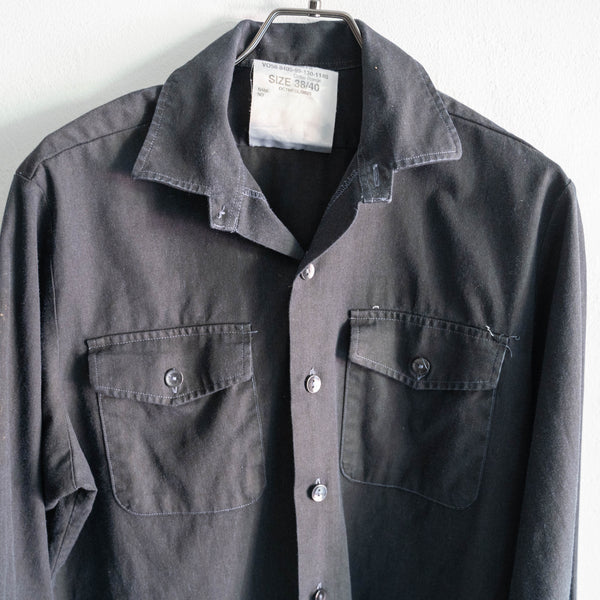 2000s British military working dress shirt 'without epaulette' -black dyed-