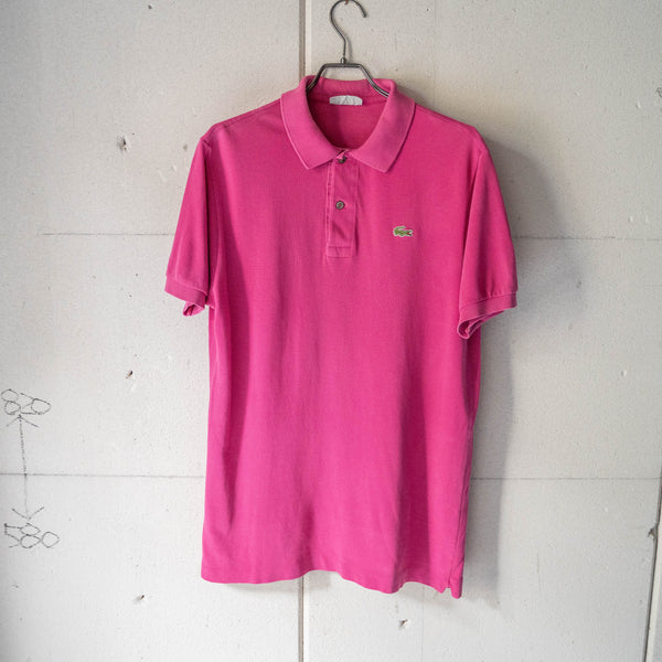 1970s LACOSTE rose pink color polo shirt 'made in France'