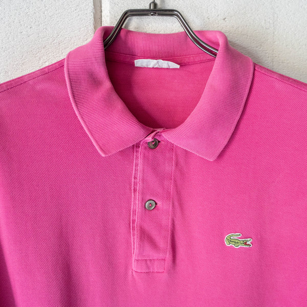 1970s LACOSTE rose pink color polo shirt 'made in France'