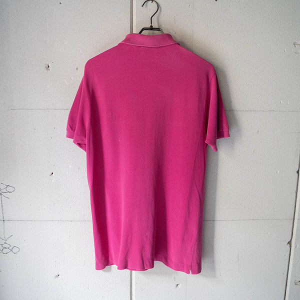 1970s LACOSTE rose pink color polo shirt 'made in France'