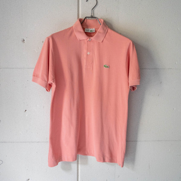 1970-80s LACOSTE pink beige color polo shirt 'made in France'　