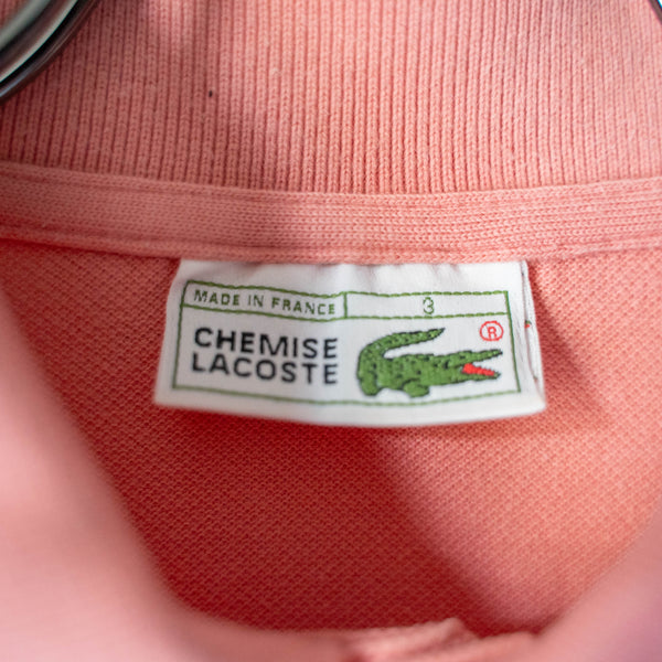 1970-80s LACOSTE pink beige color polo shirt 'made in France'　