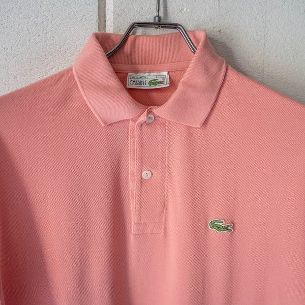 1970-80s LACOSTE pink beige color polo shirt 'made in France'　