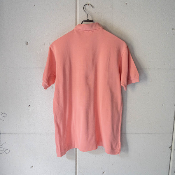 1970-80s LACOSTE pink beige color polo shirt 'made in France'　