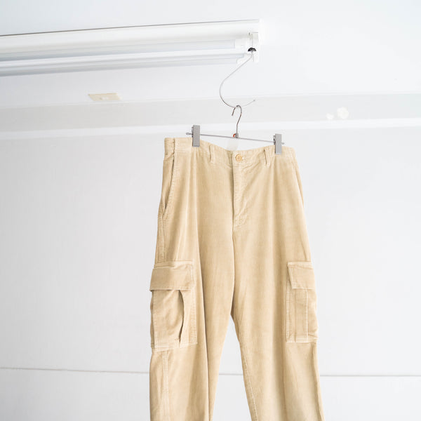 around 1990s European beige color corduroy cargo pants