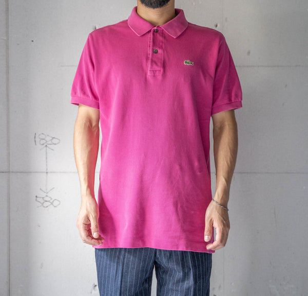 1970s LACOSTE rose pink color polo shirt 'made in France'