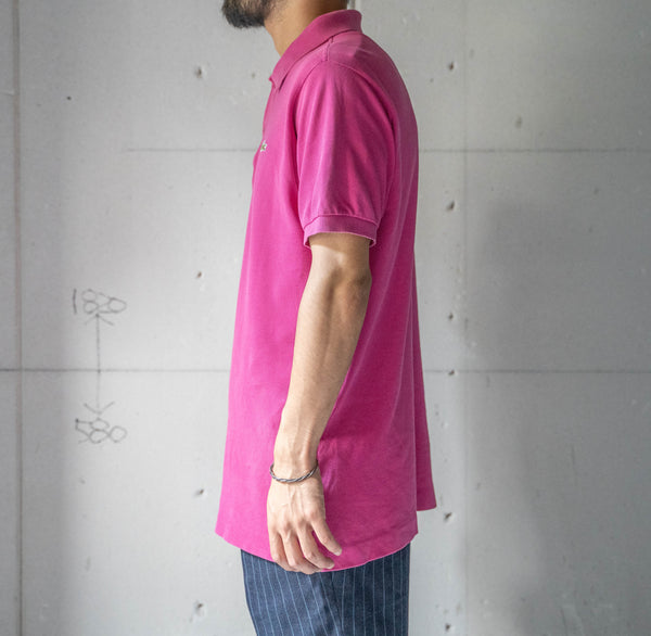 1970s LACOSTE rose pink color polo shirt 'made in France'