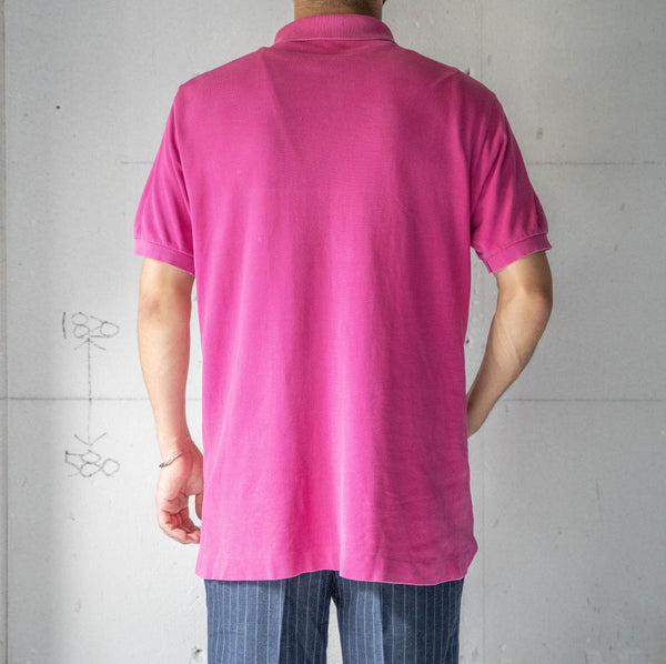 1970s LACOSTE rose pink color polo shirt 'made in France'