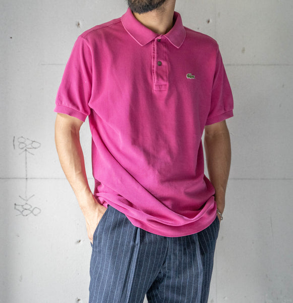 1970s LACOSTE rose pink color polo shirt 'made in France'