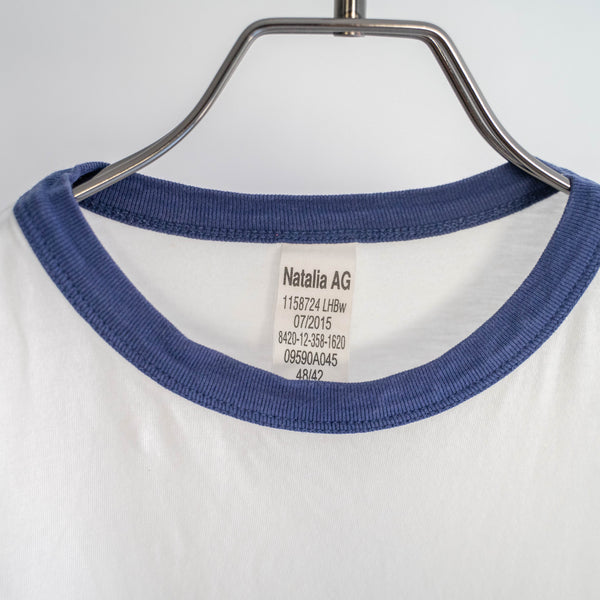 2000s German military white ringer T shirt