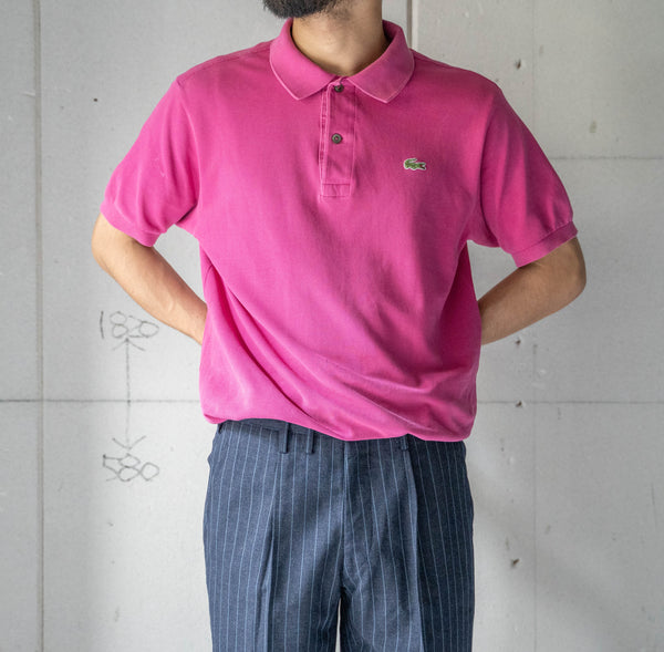 1970s LACOSTE rose pink color polo shirt 'made in France'