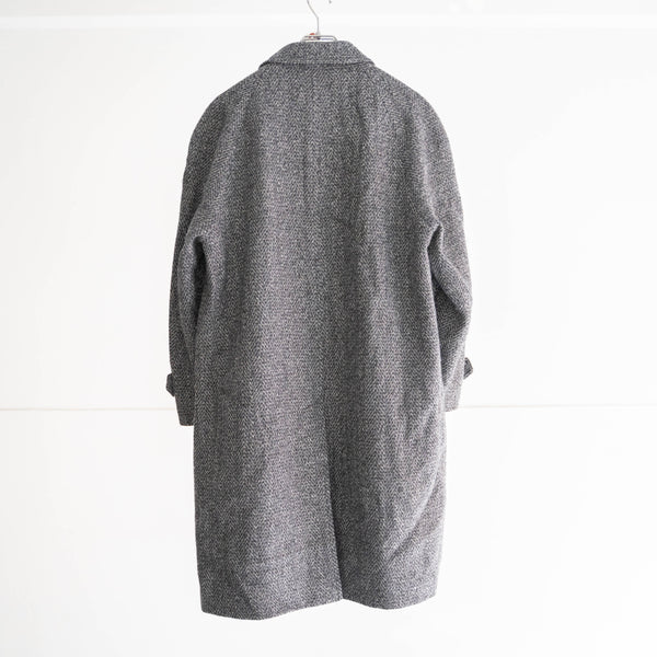 1980-90s Japan vintage gray color tweed wool coat