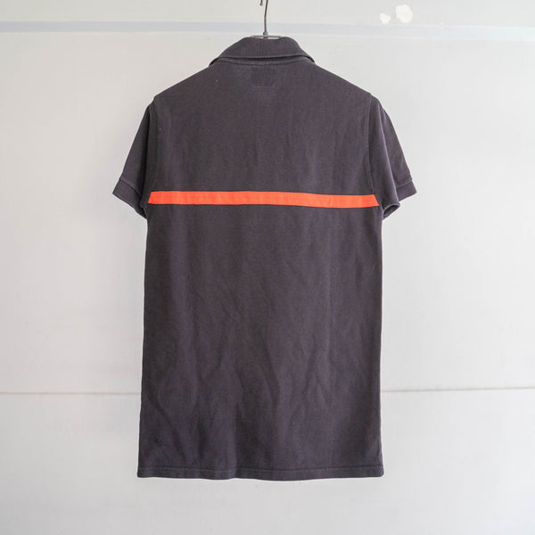 2000s France fireman navy short sleeve polo shirt