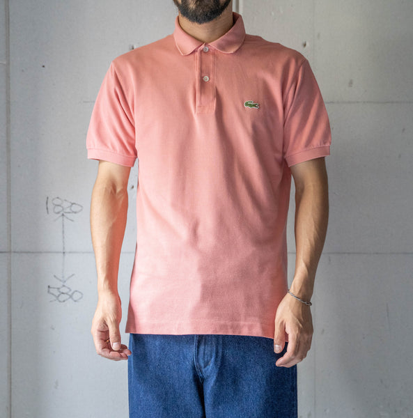 1970-80s LACOSTE pink beige color polo shirt 'made in France'　