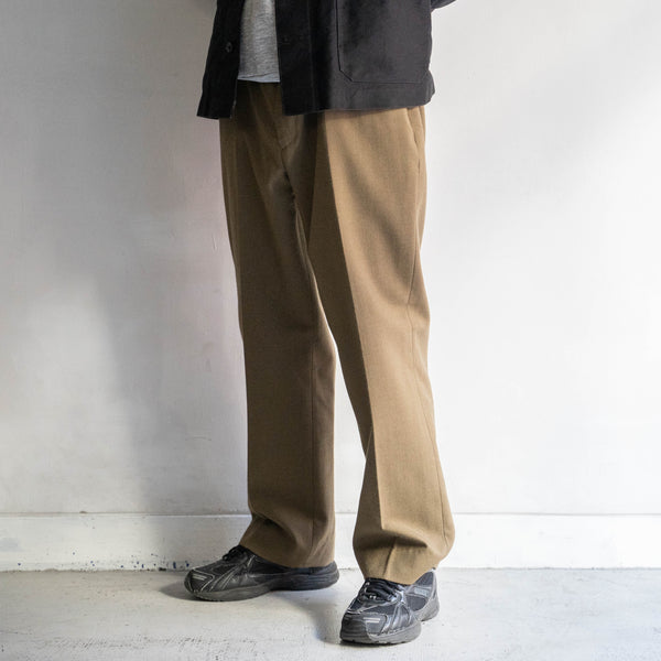 1980-90s Belgium military khaki brown color wool dress pants 'dead stock'