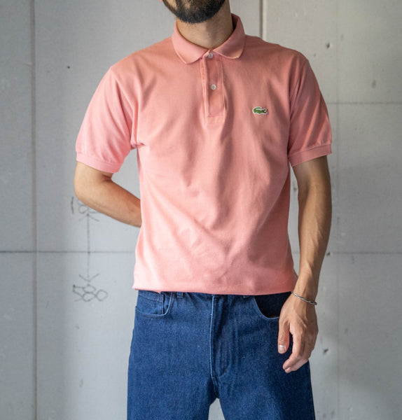 1970-80s LACOSTE pink beige color polo shirt 'made in France'　