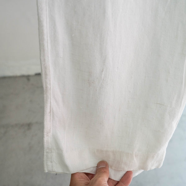 1990s white color all linen easy pants