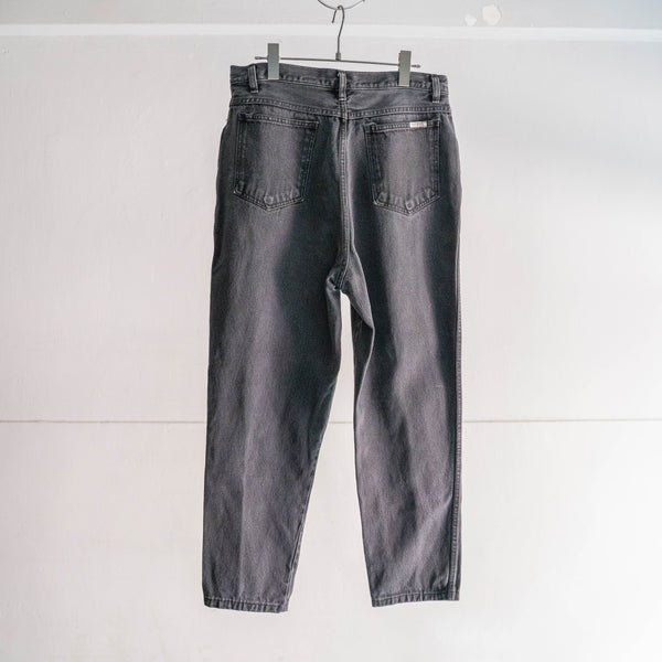 1990s black color denim pants -good fade-