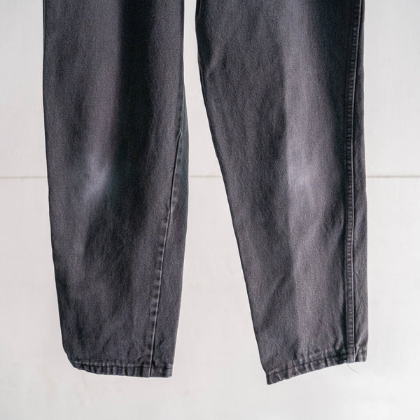 1990s black color denim pants -good fade-