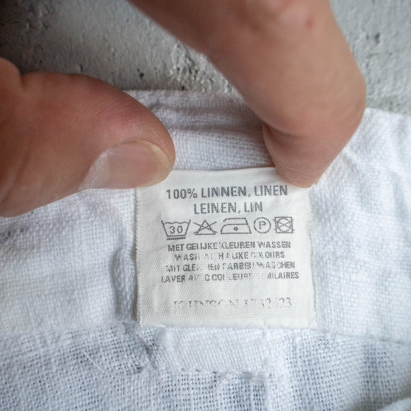 1990s white color all linen easy pants