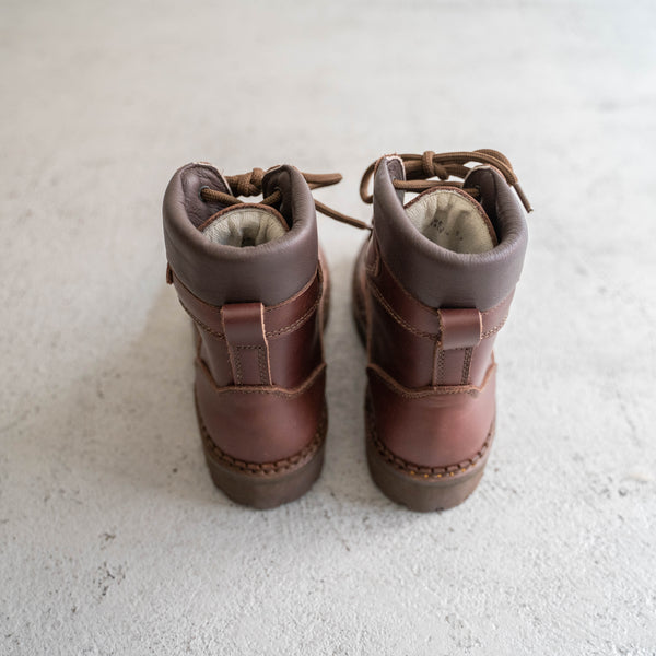 2000s Italy "CRISPI" leather boots 'dead stock' -red brown-