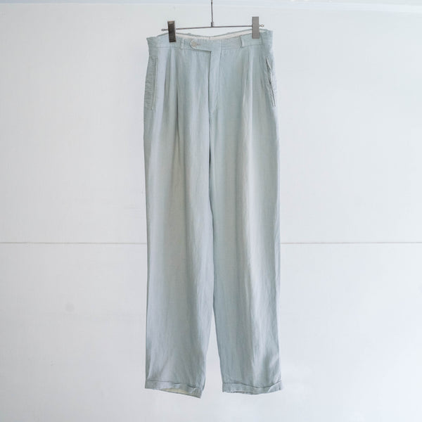 1990s blue gray all linen slacks