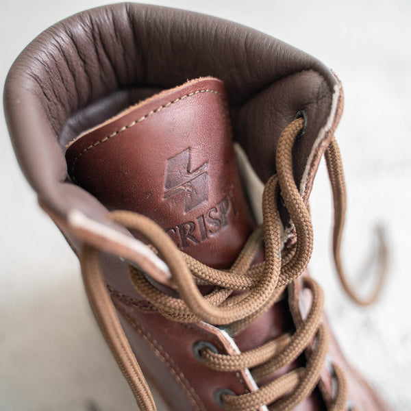 2000s Italy "CRISPI" leather boots 'dead stock' -red brown-