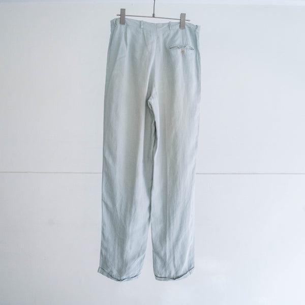 1990s blue gray all linen slacks