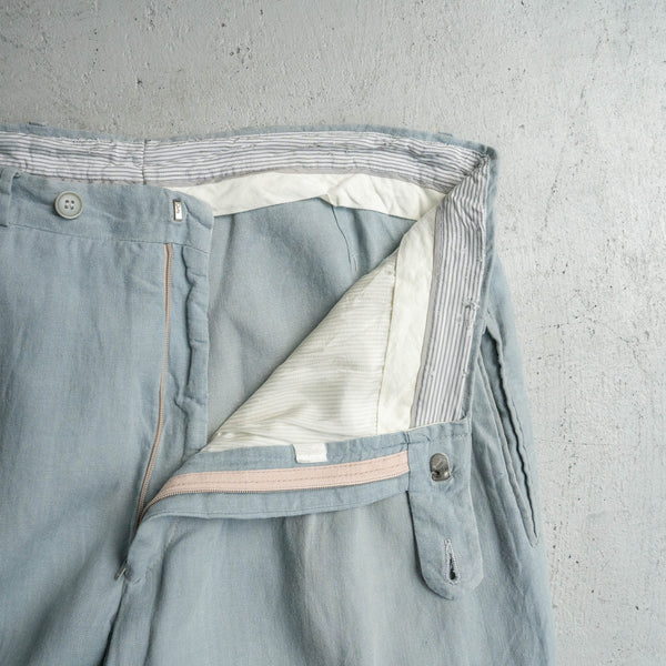 1990s blue gray all linen slacks