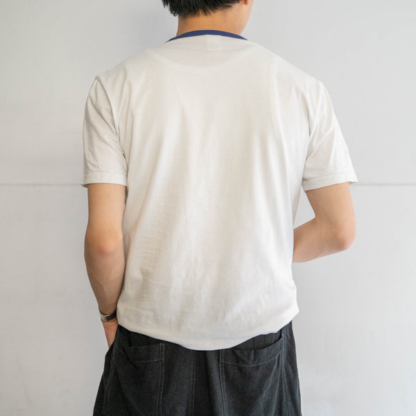 2000s German military white ringer T shirt