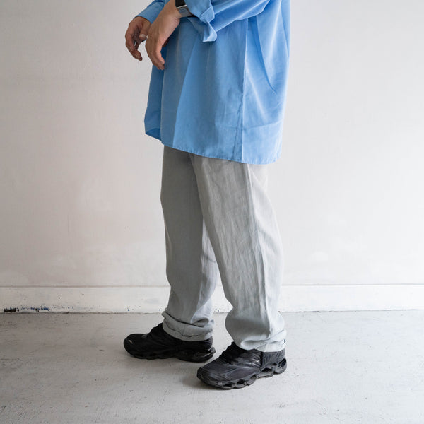 1990s blue gray all linen slacks