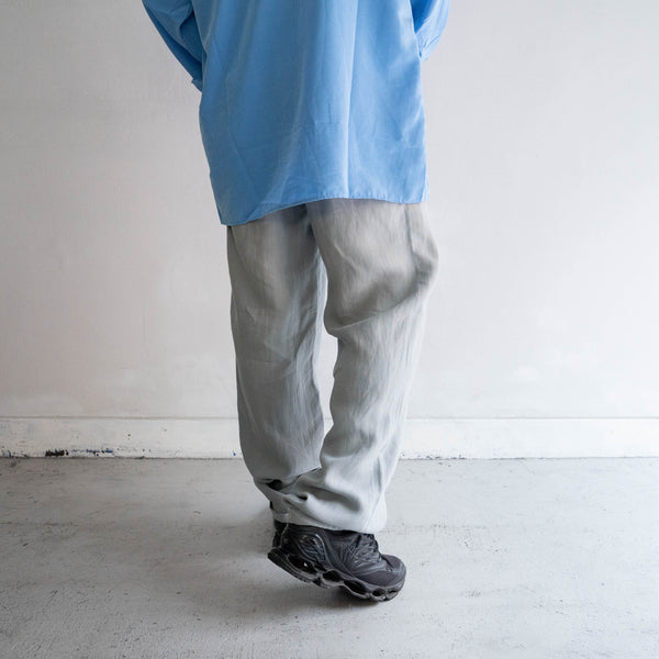 1990s blue gray all linen slacks