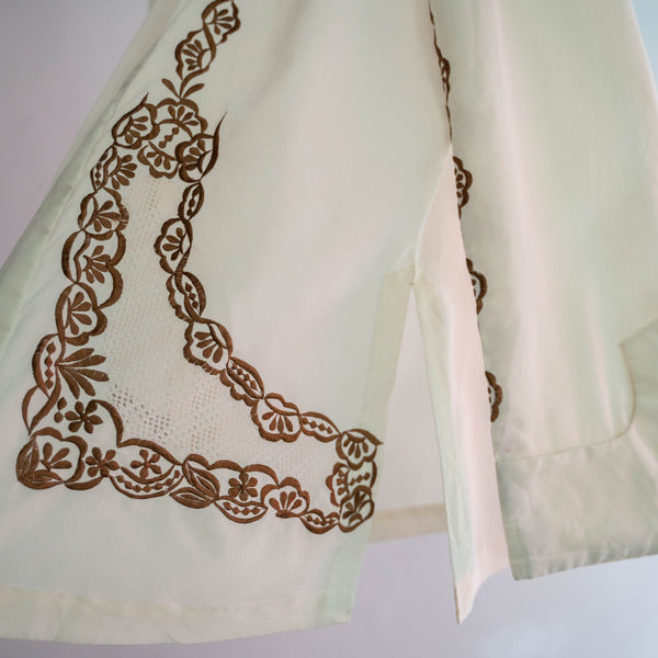 around 1970s ivory embroidery l/s shirt