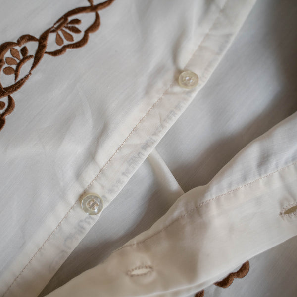 around 1970s ivory embroidery l/s shirt