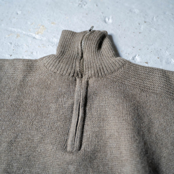 1990s Italian military half zip knit 'damage'