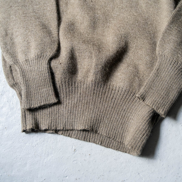 1990s Italian military half zip knit 'damage'