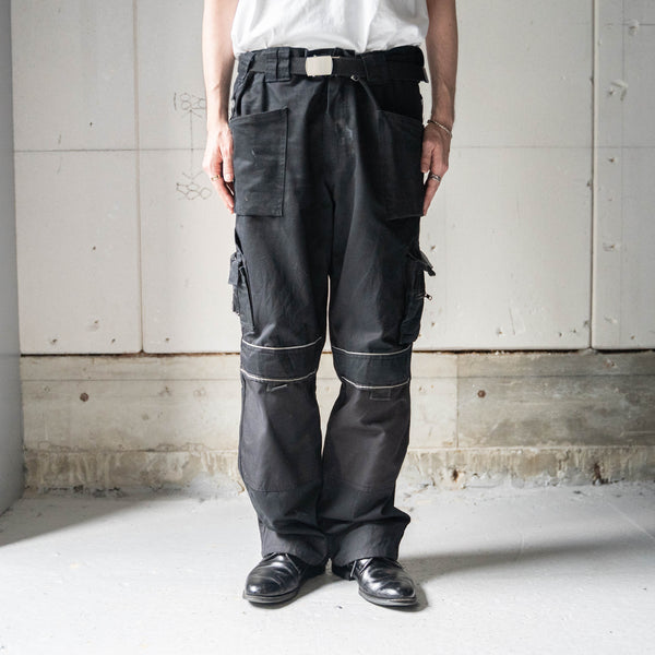 around 1990s Germany black color gimmick work cargo pants