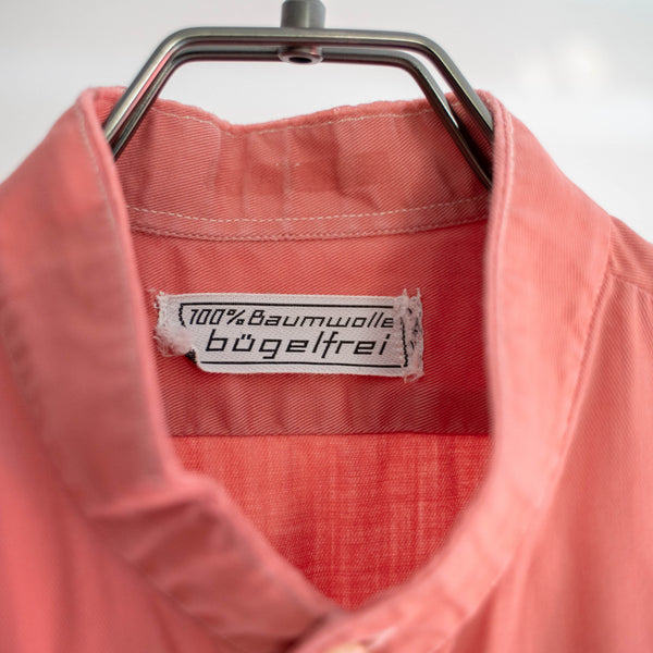 1970-80s Europe faded pink stand collar l/s shirt