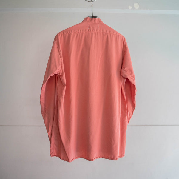 1970-80s Europe faded pink stand collar l/s shirt
