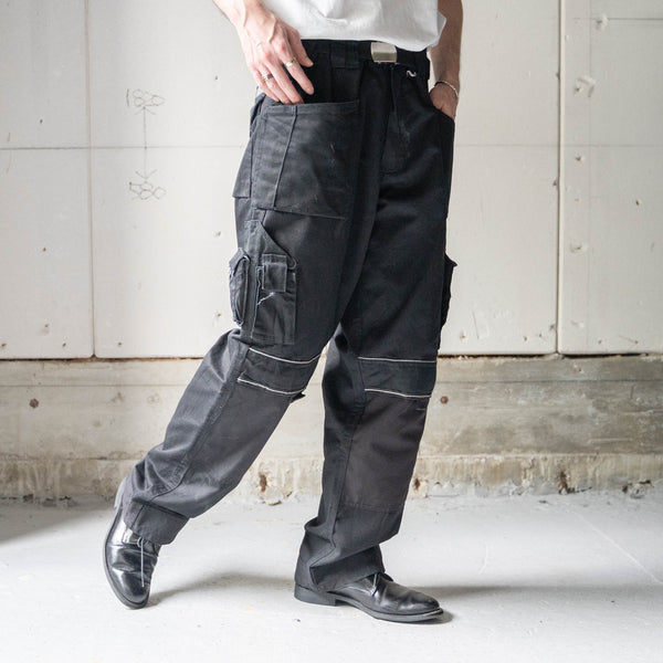 around 1990s Germany black color gimmick work cargo pants