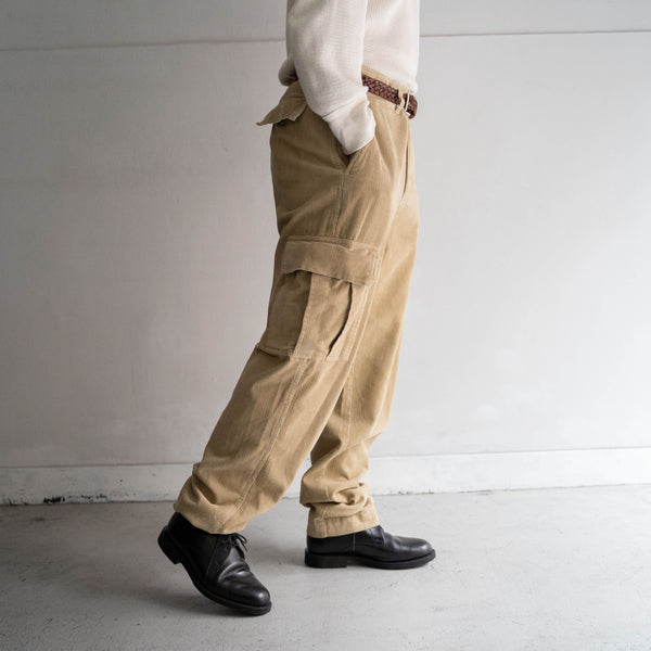 around 1990s European beige color corduroy cargo pants