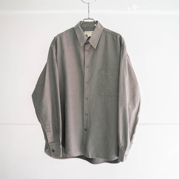 1990s Italy gray all-over pattern l/s shirt