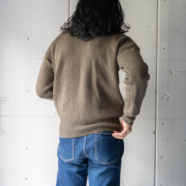 1990s Italian military half zip knit 'damage'